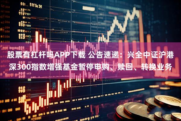 股票有杠杆吗APP下载 公告速递:兴全中证沪港深300指数增强基金暂停申购、赎回、转换业务